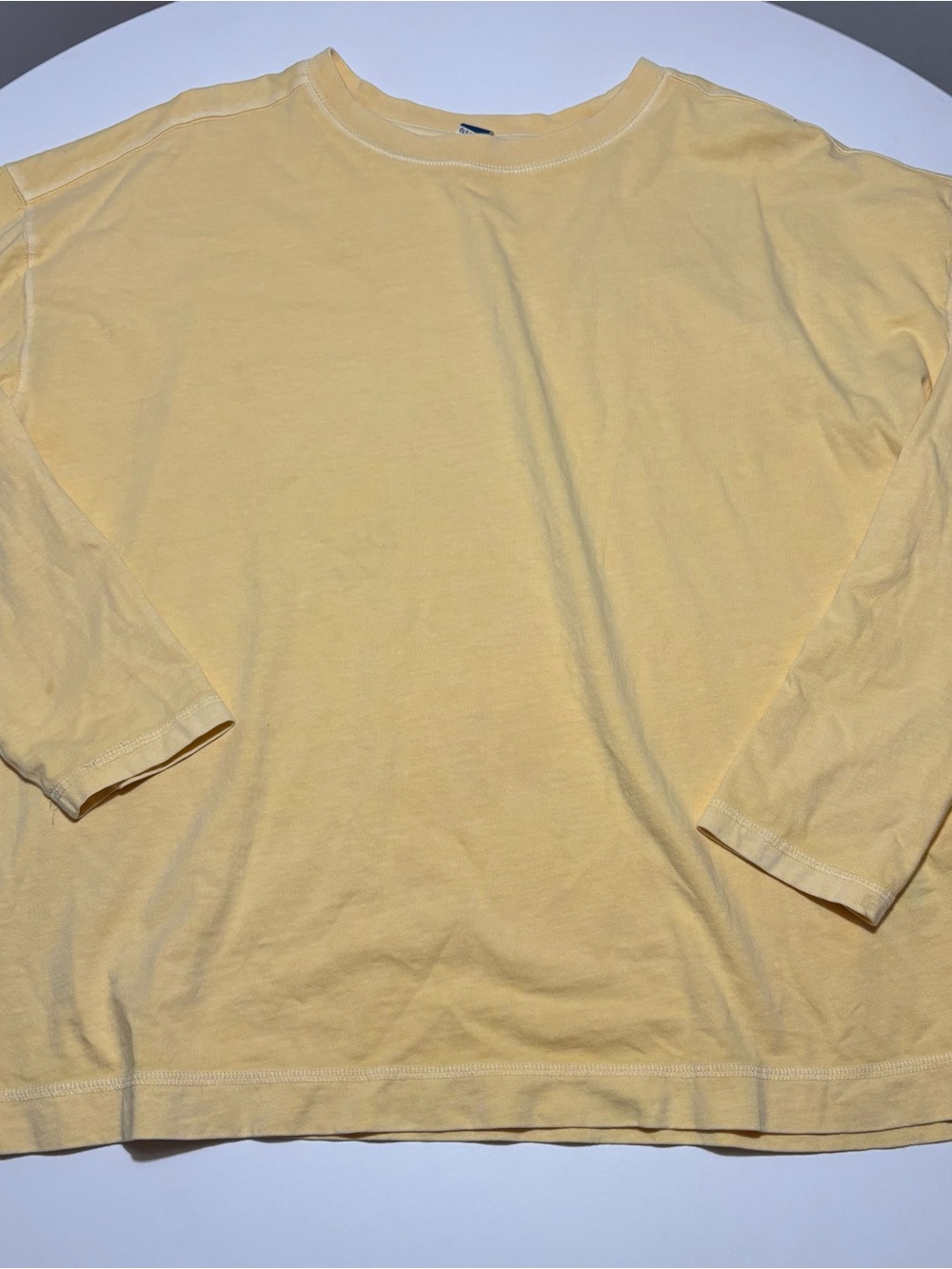 Old Navy Butter Yellow Cotton Long Sleeve Tee